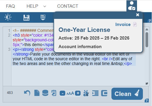 account information